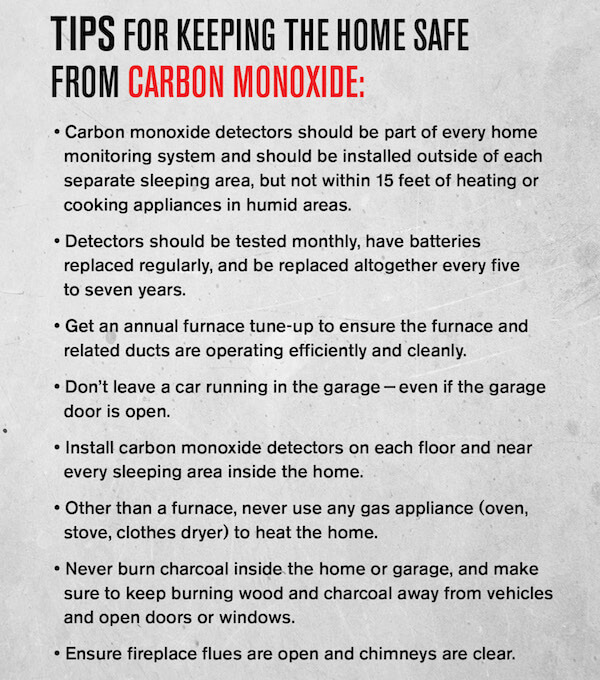 Tips for keeping the home safe from carbon monoxide
